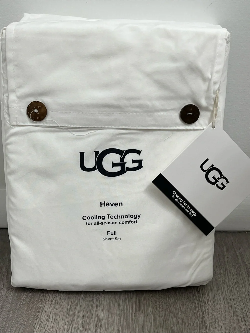 Ugg Haven cooling technology full size sheet set snow / bright white